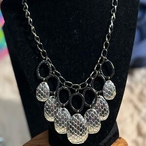 Elegant Silver & Gunmetal Tone Necklace